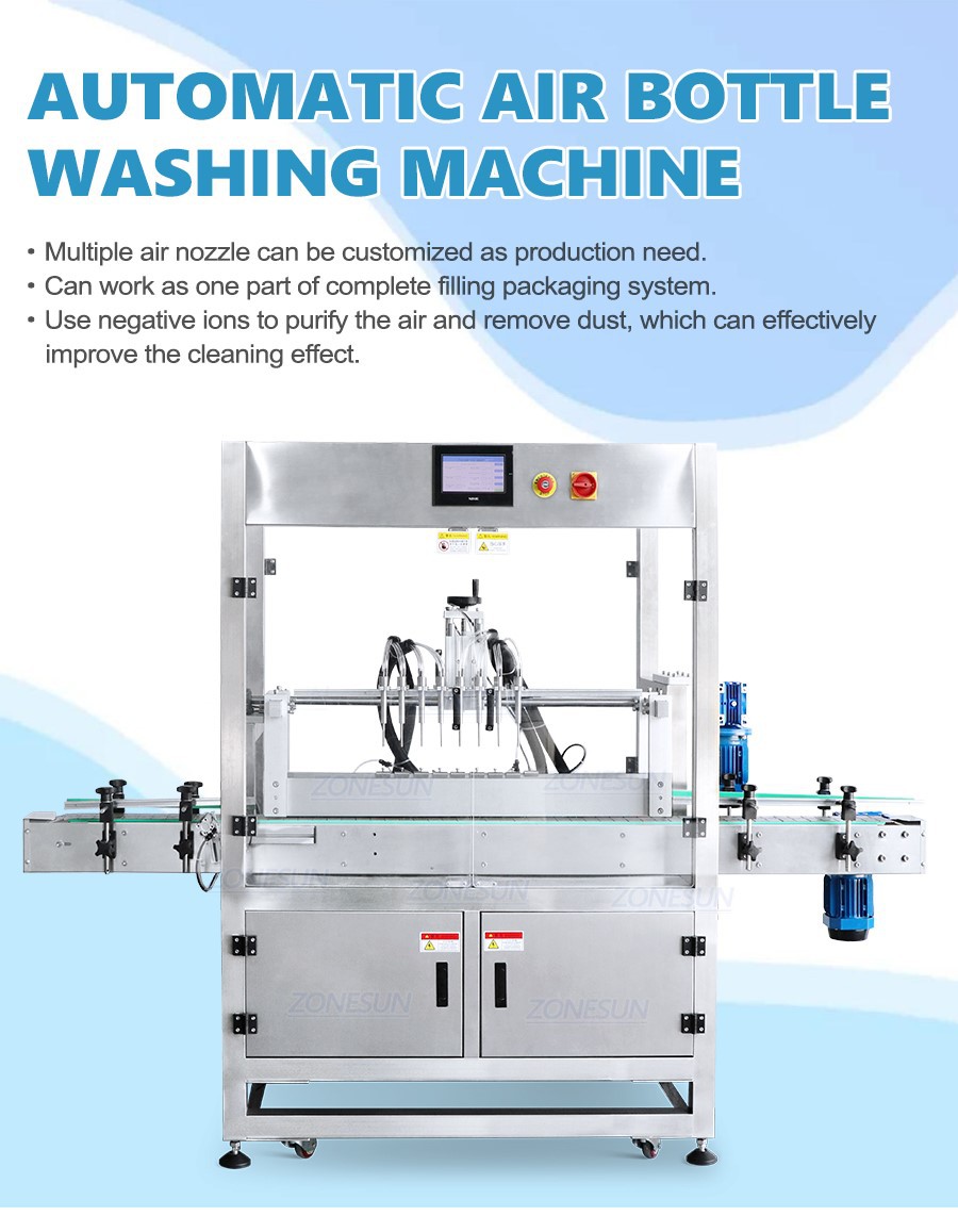 Automatic 8 Nozzles Plastic Bottle Air Washing Machine